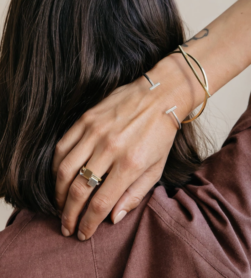 Strand Bracelet | Double T | Sterling Silver