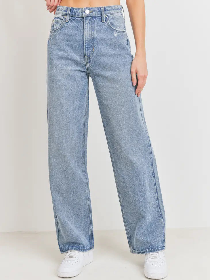 High Waist Skater Jean - Light Denim