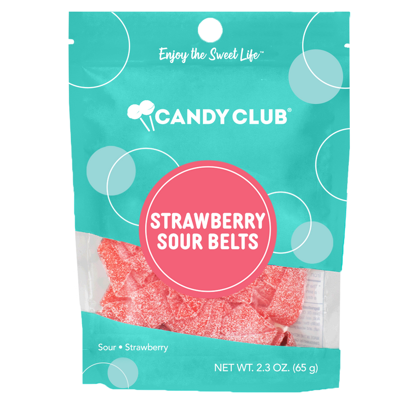 Candy Club - Strawberry Sour Belt Candies - Candy Bag